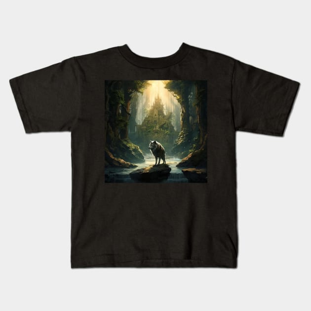 Guardian of the Forest Castle Kids T-Shirt by vk09design